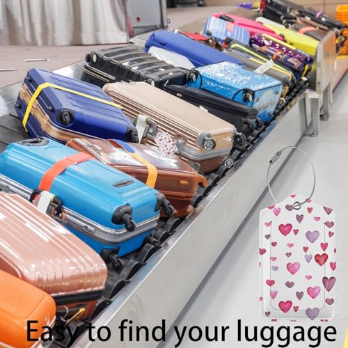 Watercolorful Love Rain Luggage Tag Personalized Luggage Tags for Suitcases (Pink)