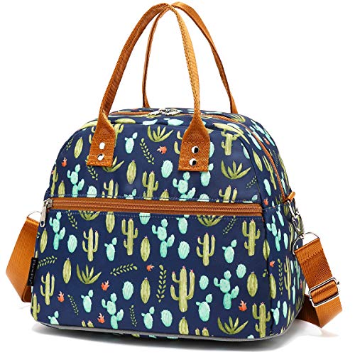 Insulated Lunch Bag With Shoulder Strap for Women (Cactus)
