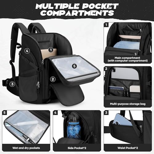 Tactical Backpack for Men (40L / A.black)