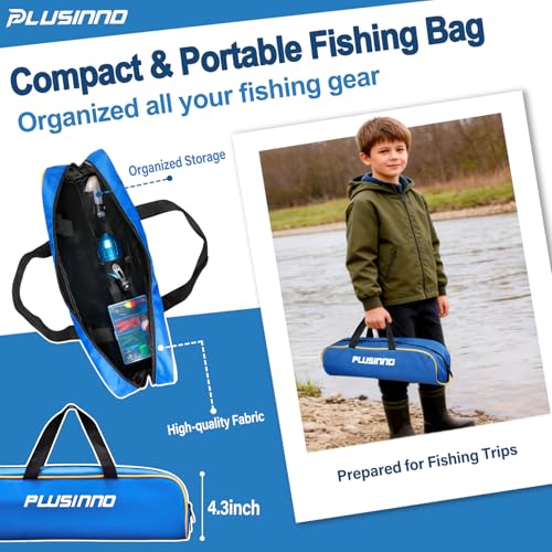 Kids Fishing Pole with Spincast Reel Telescopic Fishing Rod Combo Full Kits for Boys (Black / 5FT / 1.5M)
