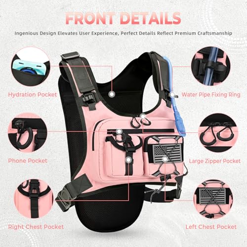 USA Patent Running Hydration Vest Backpack (Pink / Standard)