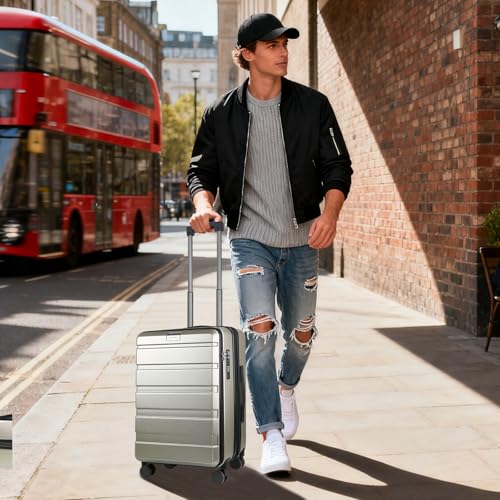 20 Inch Airline Approved Carry On Luggage (Champagne)