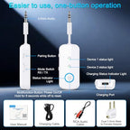 Premium Pro Bluetooth 5.4 Transmitter Receiver (White)