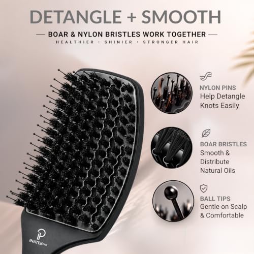 Curved Vented for Blow Drying (Black / Large)