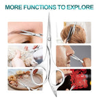 4.9 inch Professional Grooming Scissors for Men Facial Hair Removalr (Silver)