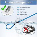 3.3mm (1/8 Inch) Outdoor Travel Security Cable-3/4/6/10/15/20/30ft Luggage Lock Safety Wire Flexible Steel Wire Rope with Double Loop Safety for Luggage, Bike, Lock (Balck+Blue, 6ft-(2Pack) (Balck+Blue / 6ft-(2Pack）)