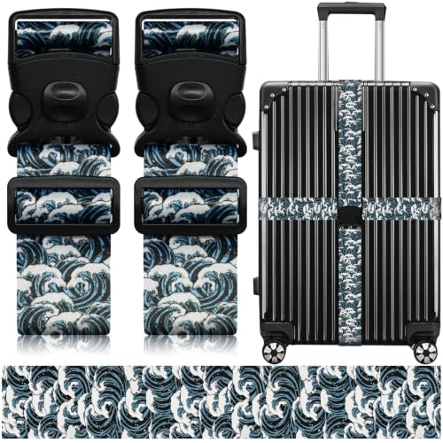 Luggage Straps for Suitcases (Blue Wave)