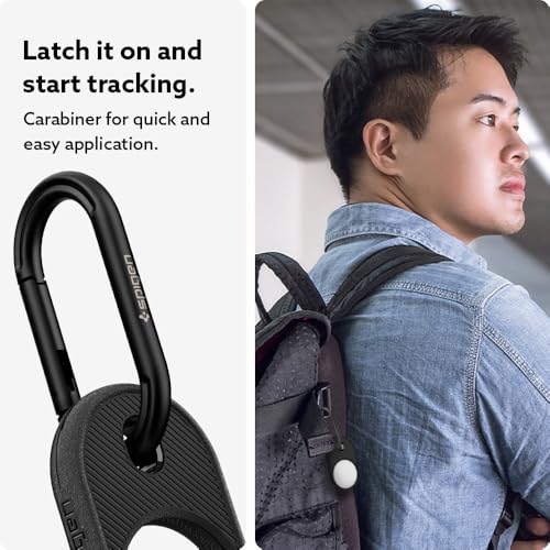 Caseology by Spigen for AirTag Keychain Case (Matte Black)