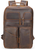 STAR VISTA Angelo 17.3" Vintage Full Grain Leather Laptop Backpack by STARVISTA