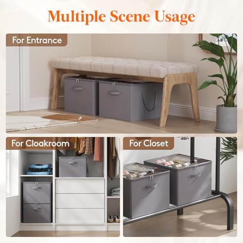 Shoe Storage Organizer for Closet (Gray)