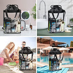 Clear Makeup Bags (Medium / 8-Black with Drawstring)