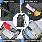 20L Hiking Backpack Water Resistant Outdoor Day Pack (Black / 20L)