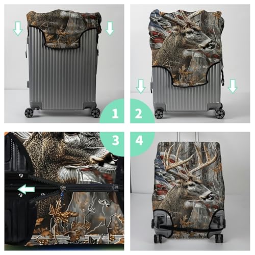 Luggage Cover Plus (Camo Deer Flag / L)