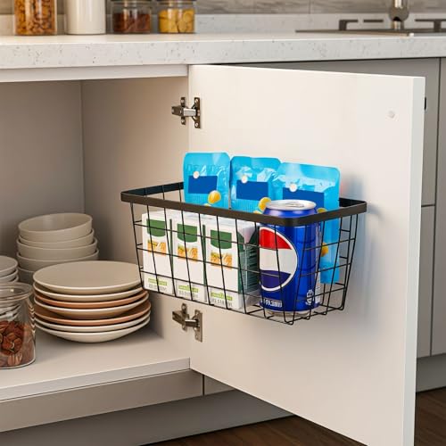 4 set Hanging Wall Basket Organizer (Black-New / 4 PACK)