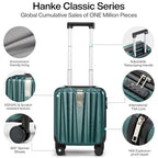 14 Inch Underseat Carry On Luggage with Wheels Hard Shell Suitcases Lightweight Small Luggage for Weekender Mini Suitcase Carry On Bag Travel Luggage for Travel Rolling Suitcase (14 Inch / Blackish Green)