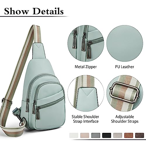Sling Bag Crossbody Bags for Women Small Cross Body Bag Fanny Packs Chest Sling Purse for Daily Travel Leisure Sport (6-3 Green)
