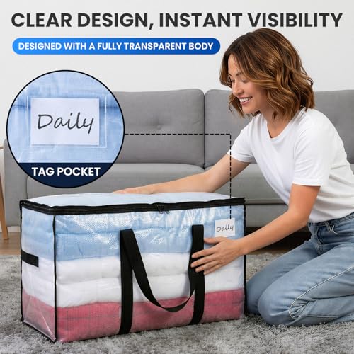 10 Pack Clear Extra Large Moving Bags (Clear / 10 Large)