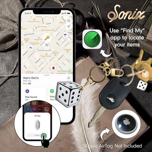 Keychain Case Compatible with Apple AirTag (Dice)