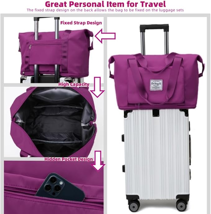Large Capacity Foldable Travel Bag, Expandable lightweight Carry on Bag - Image 3