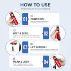 Digital Luggage Scale (Dark Red Battery Free)