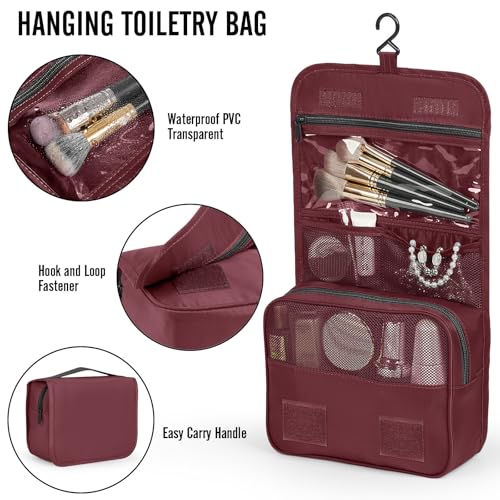 8 Set Packing Cubes for Travel Essentials (11 Wine Red)