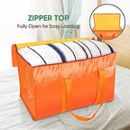 2 Pack Oversized Moving Bags with Reinforced Handles (2-Pack / Orange)