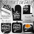 10 Pcs Halloween Kitchen Decor Accessories Set Witch Style (Black / Halloween Witch)