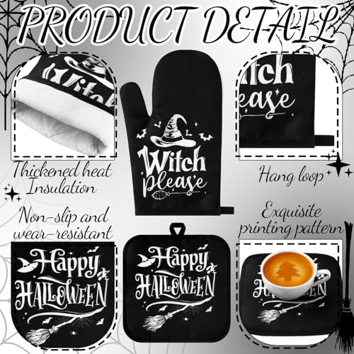 10 Pcs Halloween Kitchen Decor Accessories Set Witch Style (Black / Halloween Witch)