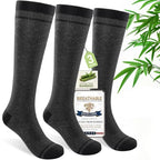 Bamboo Viscose Compression Socks for Women & Men (Small-Medium / 3 Pairs-(gray))