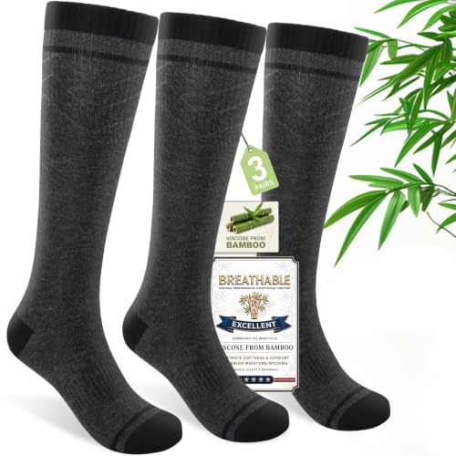 Bamboo Viscose Compression Socks for Women & Men (Small-Medium / 3 Pairs-(gray))