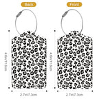 2Pack Luggage Tags for Suitcases (Gray Leopard Print)