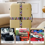 Luggage Straps for Suitcases (Black Pattern)