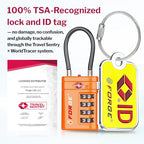 TSA Approved Luggage Locks with Lost & Found Tags for Travel and Home (Orange2 &TSID)