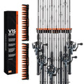 V15 Vertical Fishing Rod Holder (Black - Upgraded - 2 Pack (Store 30 rods))