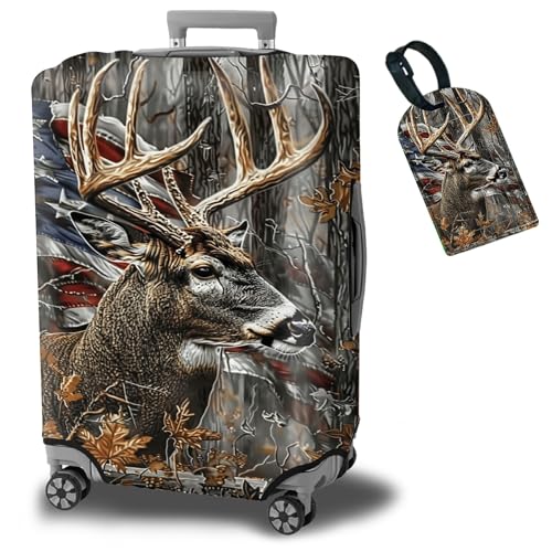 Luggage Cover Plus (Camo Deer Flag / L)