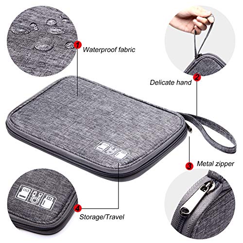 Travel Electronics Organizer Portable Cable Organizer Bag for Storage Electronic Accessories Case for Cord (Grey2)