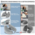 Travel Neck Pillow for Airplane Pillow Comfortably Supports Head (Grey)