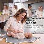 Portable Changing Pad (White-Flowers)