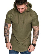 Mens Fashion Hoodies Sport Pullover Solid Color Shirt Workout Lightweight Tops Green XX (XX-Large / Green1)