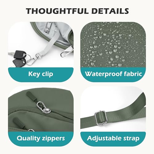 Anti Theft Crossbody Bag for Women Men (4-dark Green)