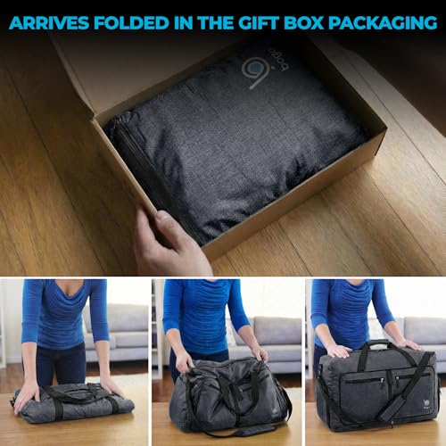 Travel Duffle Bag for Women & Men. Extra Large Foldable Duffel Bags (140L / SnowBlack)
