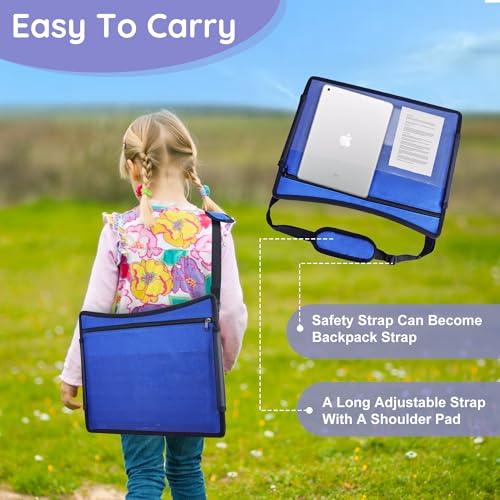 Kids Lap Desk Tray for Road Trip Activities (Blue-1PCS)