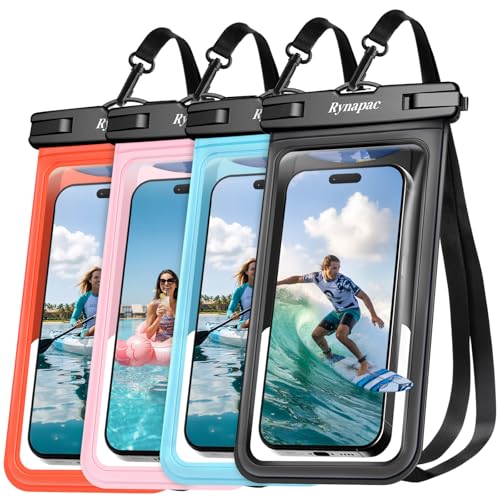 Waterproof Phone Pouch 2 Pack ([Black + Pink + Blue + Orange])