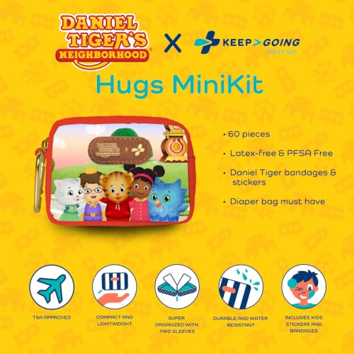 KeepGoing Daniel Tiger’s Small Travel First Aid Kit Kids (Hugs)