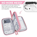 Portable Electronic Organizer Case (F-Double Pink-L / Double Layer-L)