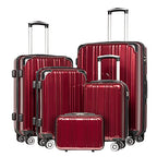 Luggage Set Lightweight and Durable Hardshell (wine wind new / 5-Piece Set)