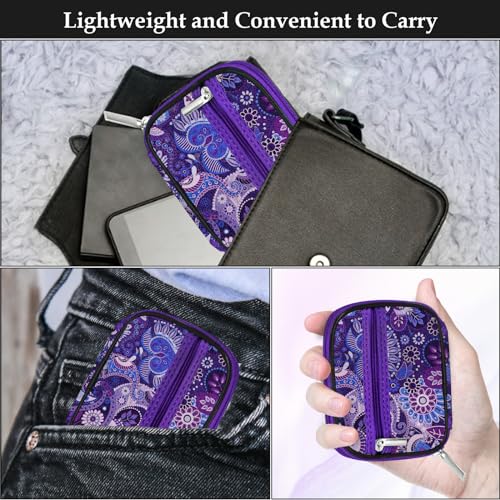 Weekly Travel Pill Organizer Cute Pill Case with 7 Day Pill Box (2 Cases + 2 Boxes / C. Bloom 01 + Purple 01)