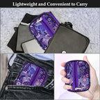 Weekly Travel Pill Organizer Cute Pill Case with 7 Day Pill Box (2 Cases + 2 Boxes / C. Bloom 01 + Purple 01)