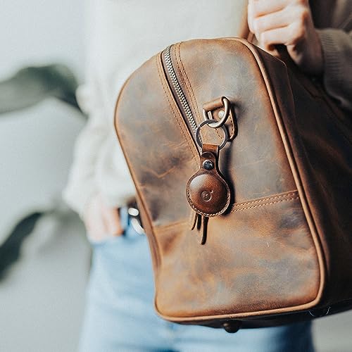 Genuine Leather AirTag Keychain Holder for Apple Air Tag