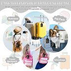 Personalized Initial Luggage Tags for Suitcase TSA Approved (Black Leather,glod Letter / L)